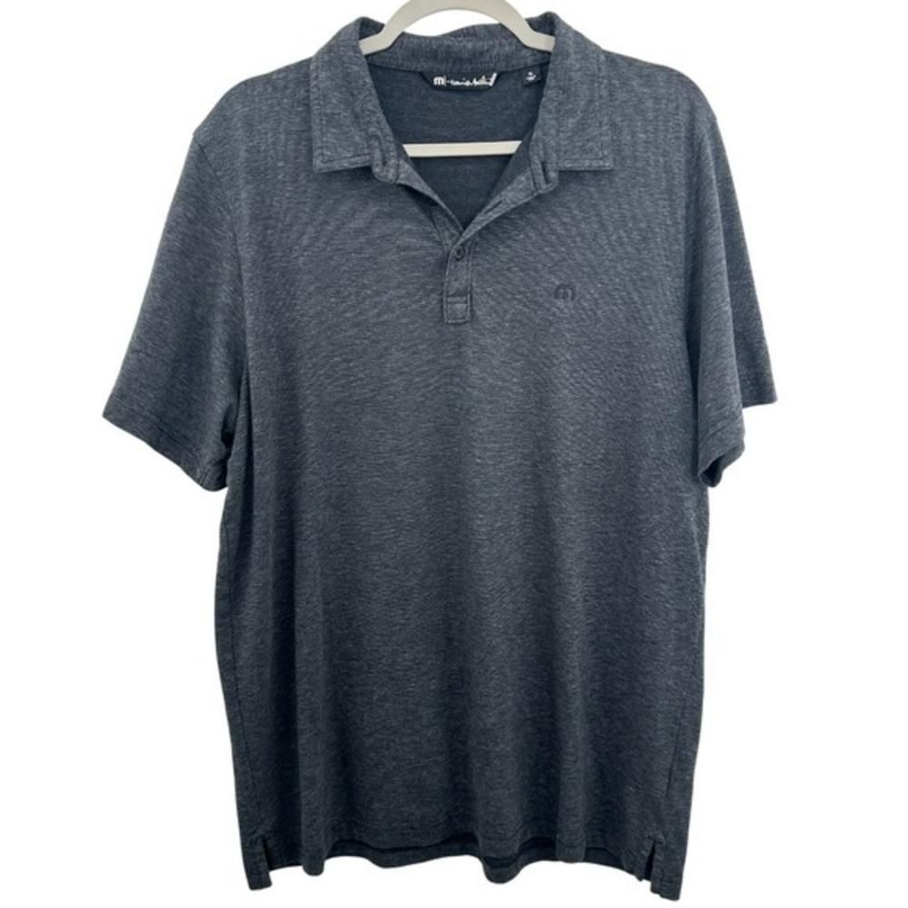 Travis Mathew Mens Polo Shirt XL PHEASANT ACRES GOLF LOGO Athletic Casual Gray‎